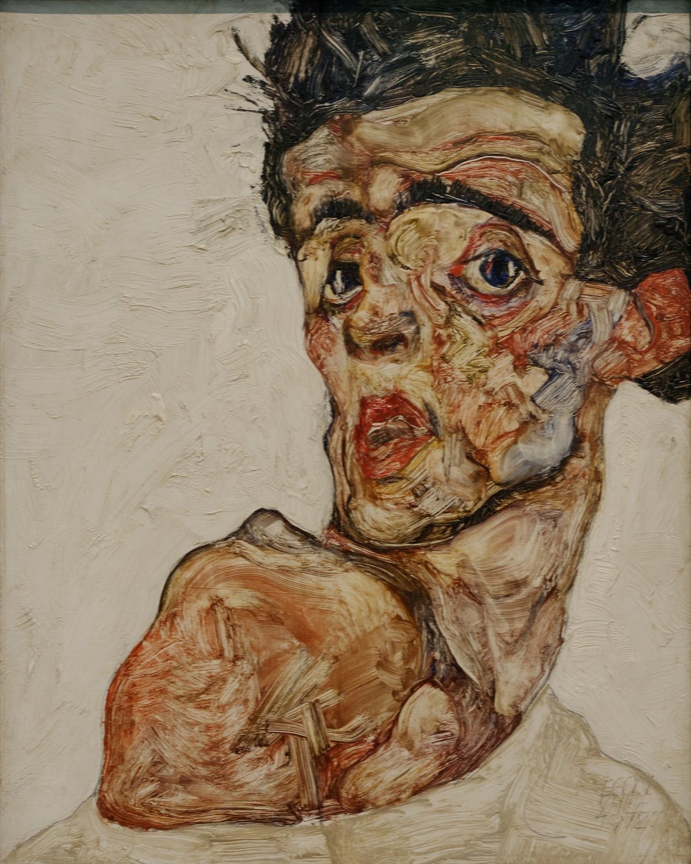 Zelfportret met Opgeheven Blote Schouder door Egon Schiele