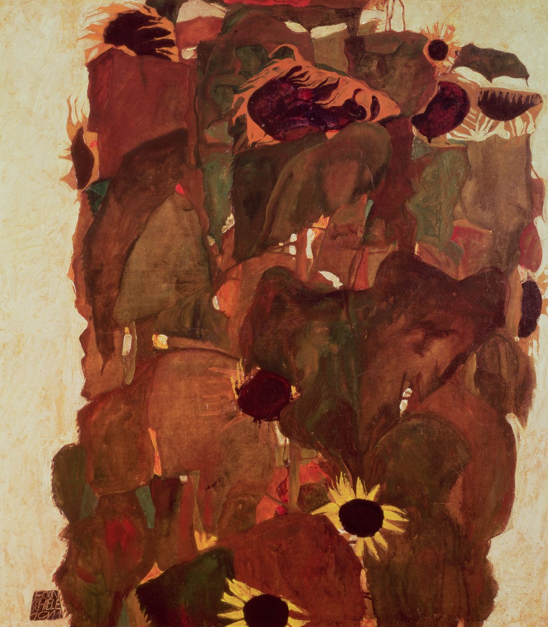 Zonnebloemen II, 1911 door Egon Schiele