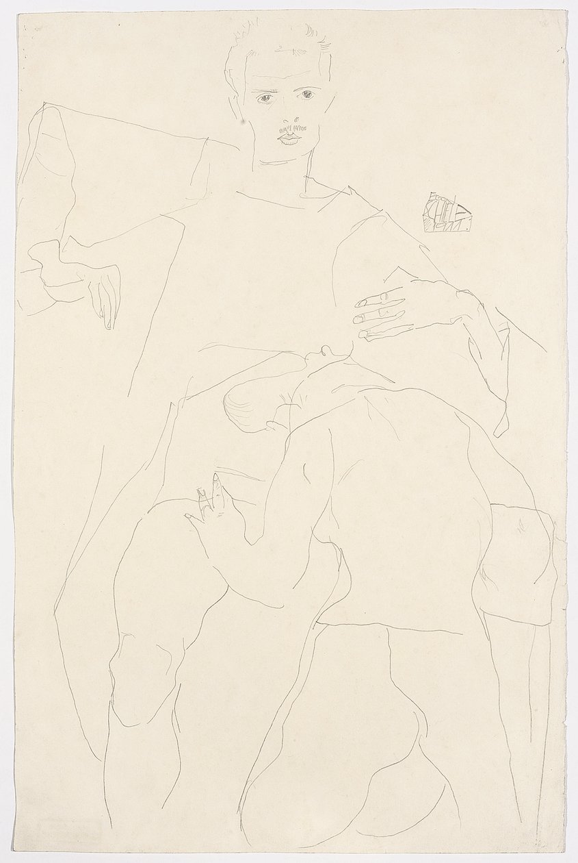 Erotische scène door Egon Schiele