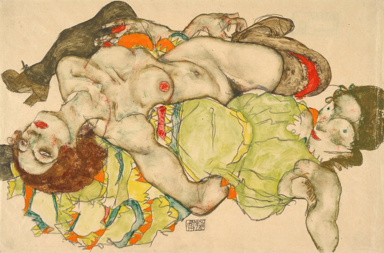 Vrouwelijke geliefden door Egon Schiele