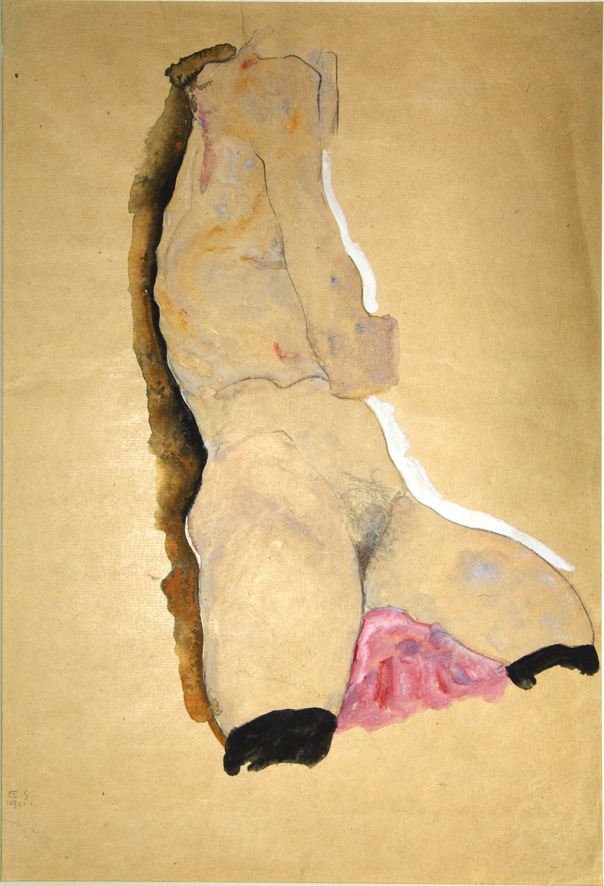 Vrouwelijke torso, 1911 door Egon Schiele