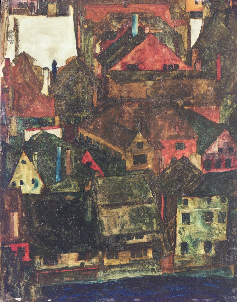 Krumau door Egon Schiele