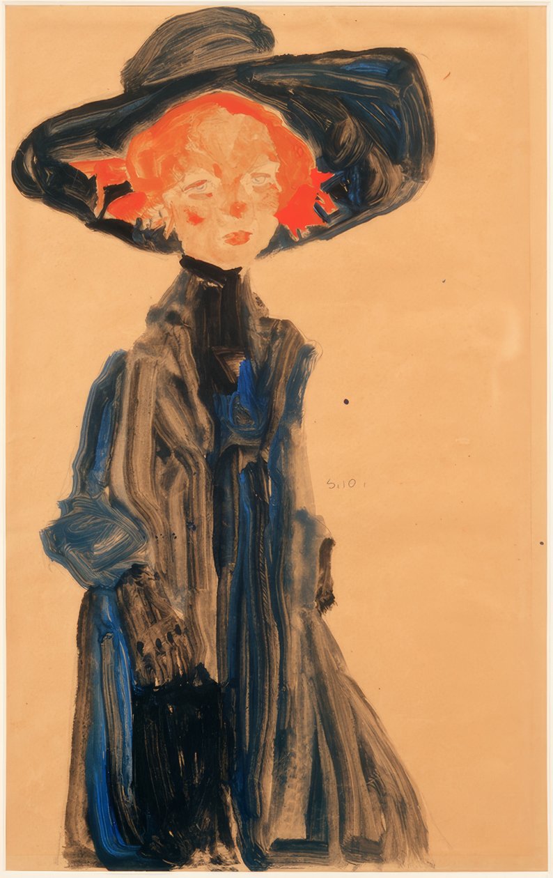 Meisje in blauw door Egon Schiele