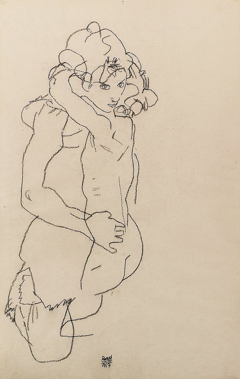 Moeder en kind door Egon Schiele