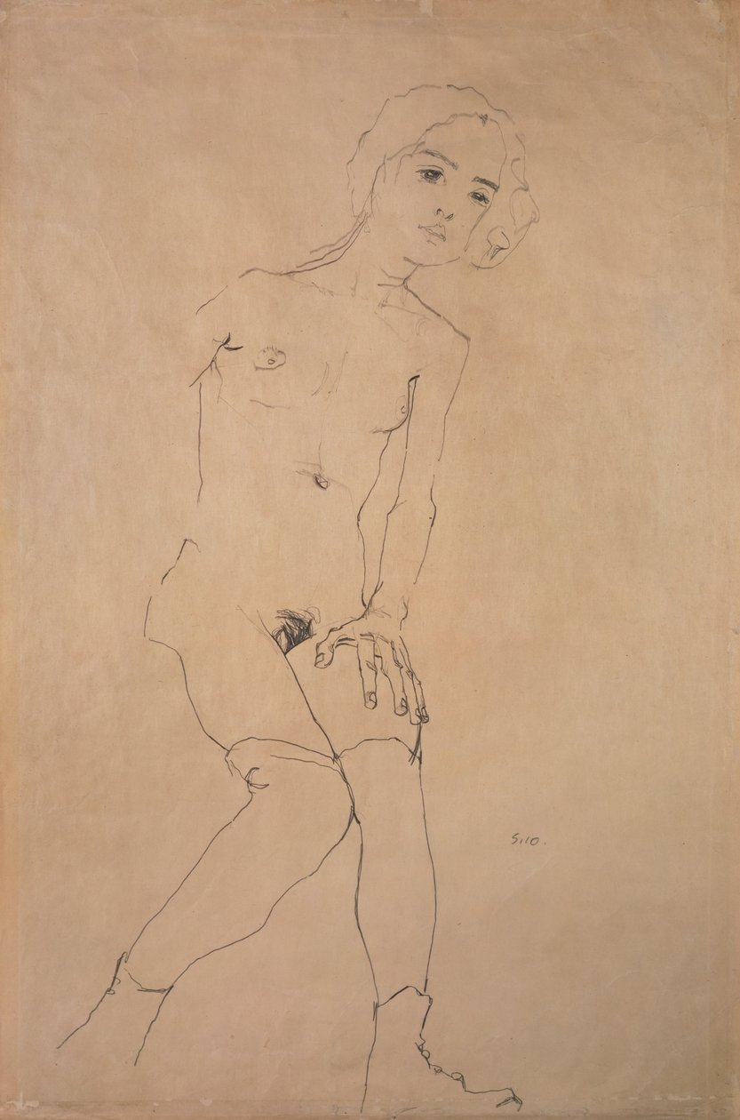 Naakt, 1910 door Egon Schiele