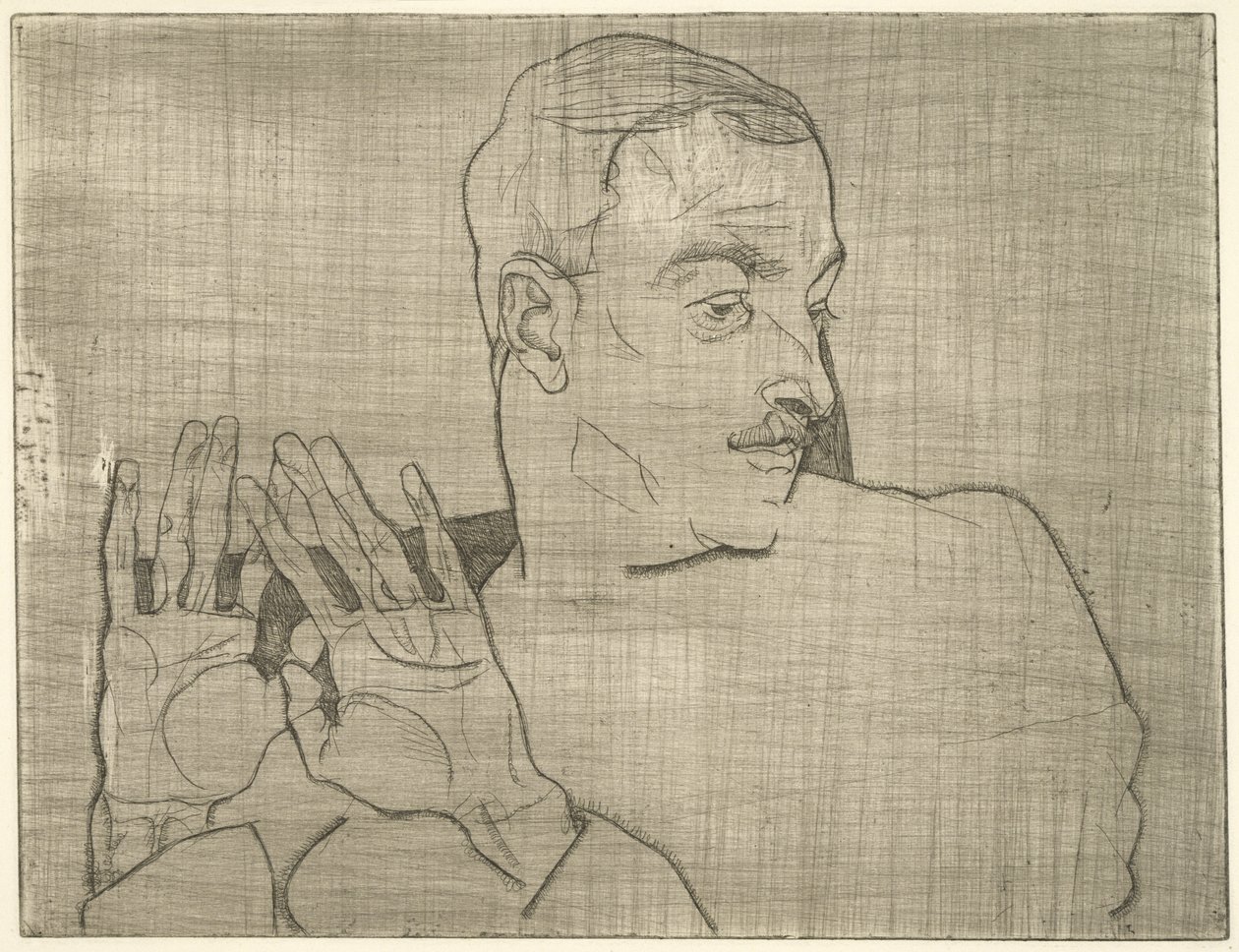 Portret van Arthur Roessler, 1914 door Egon Schiele