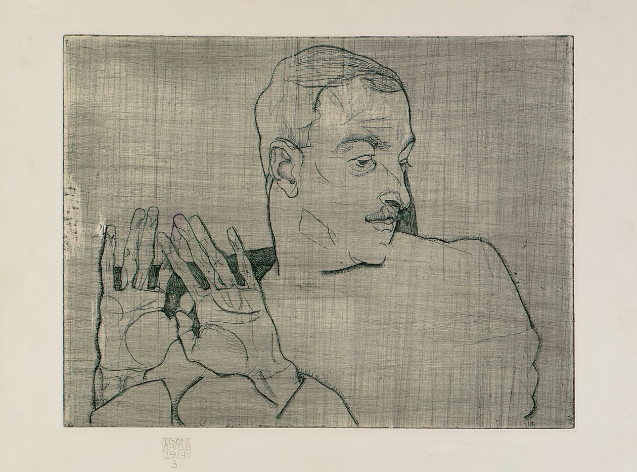 Portret van Arthur Roessler, 1914 door Egon Schiele