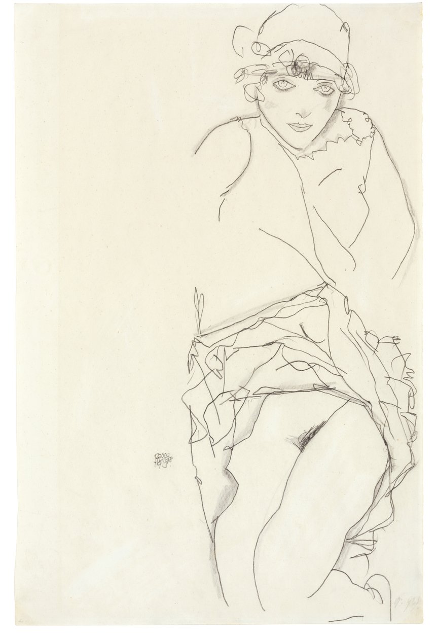 Portret van een vrouw, 1913 door Egon Schiele