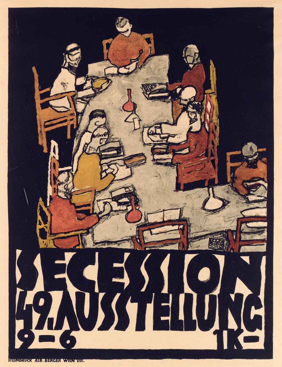 Poster voor Secession 49 Tentoonstelling door Egon Schiele
