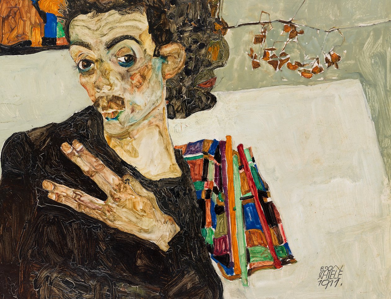 Zelfportret door Egon Schiele