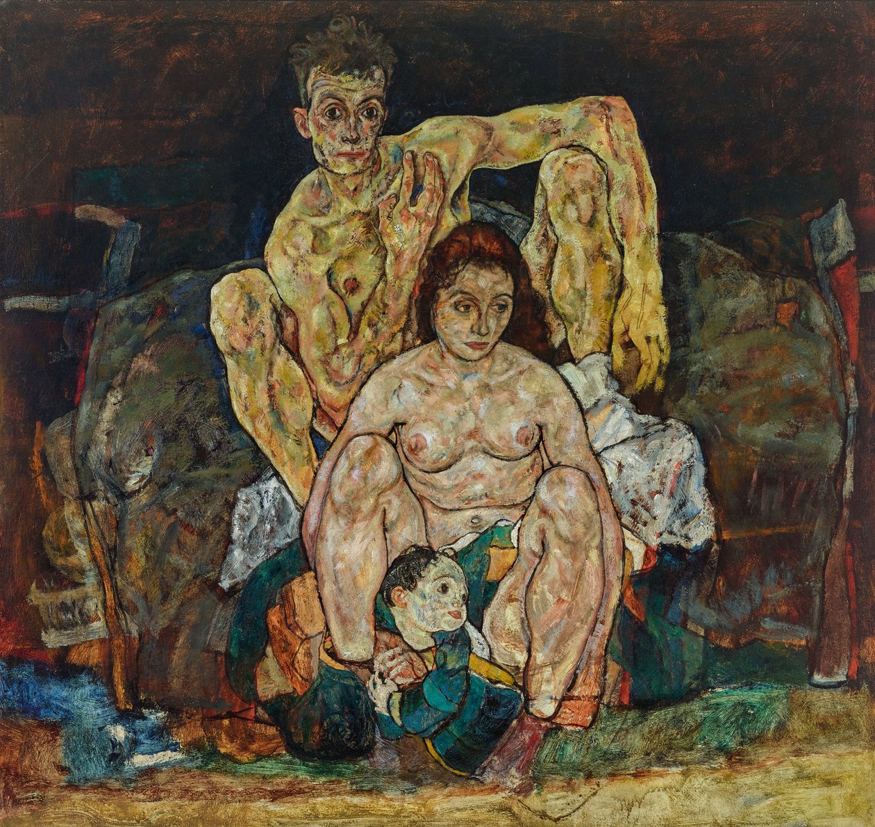 Het gezin hurkend paar, 1918 door Egon Schiele