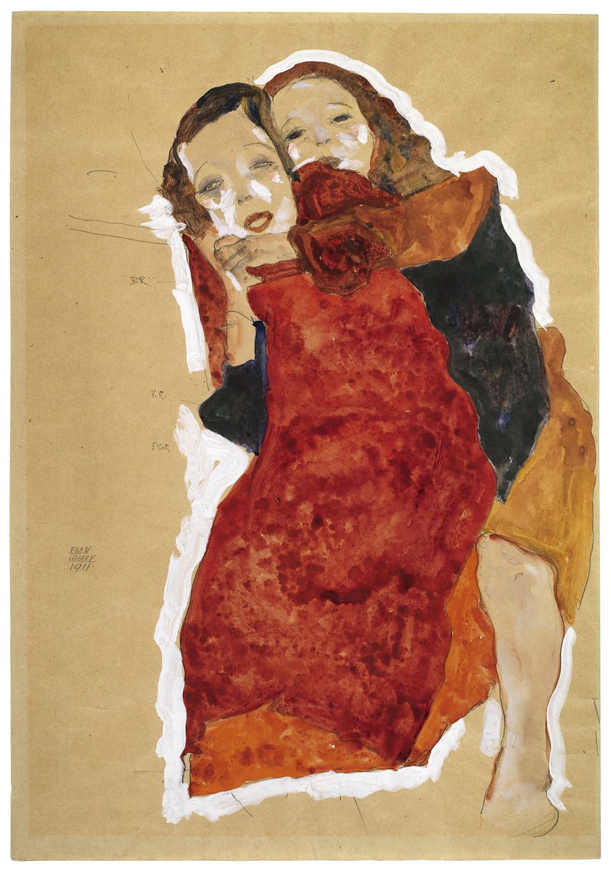 Twee meisjes door Egon Schiele