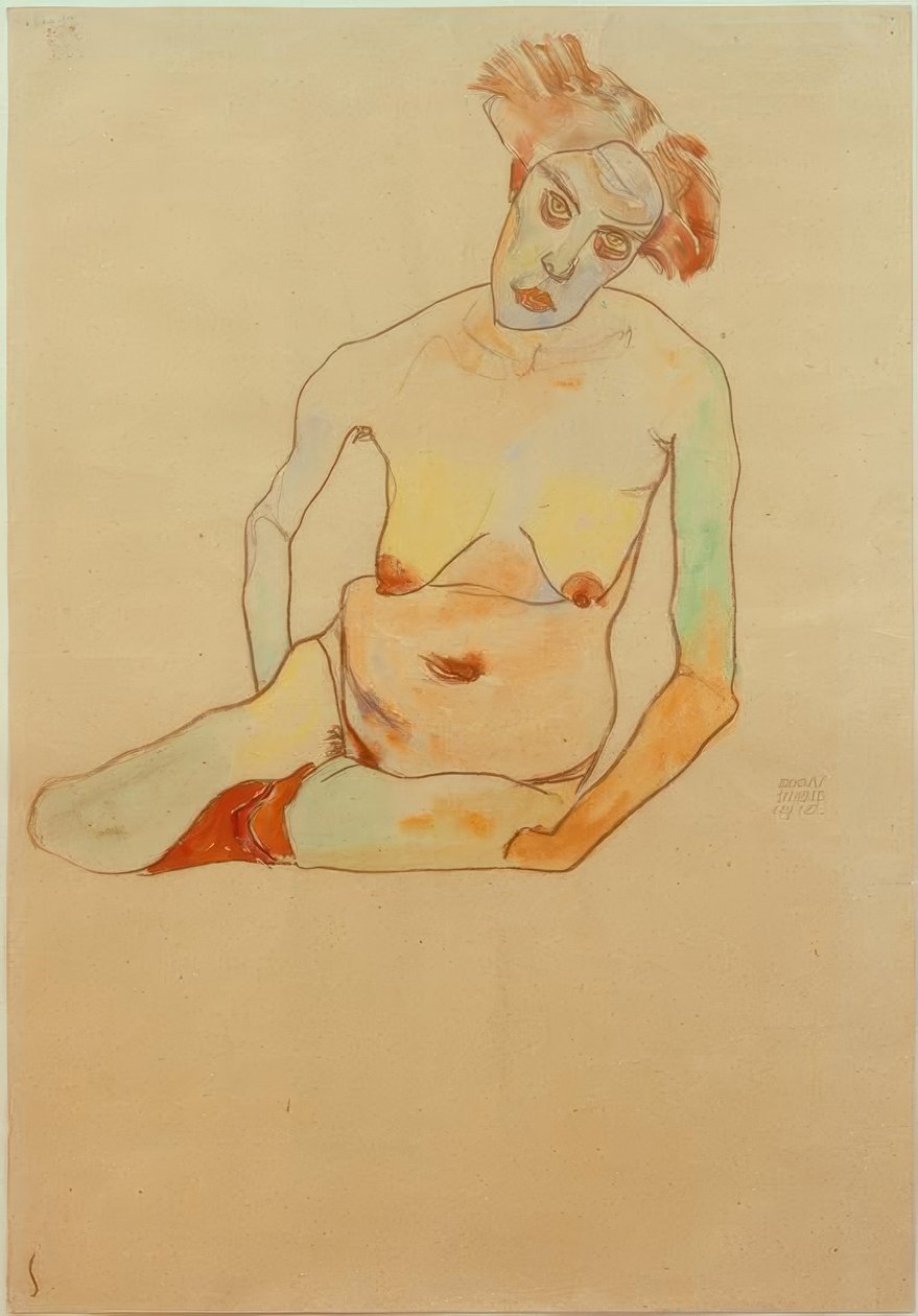 Vrouwelijk naakt door Egon Schiele