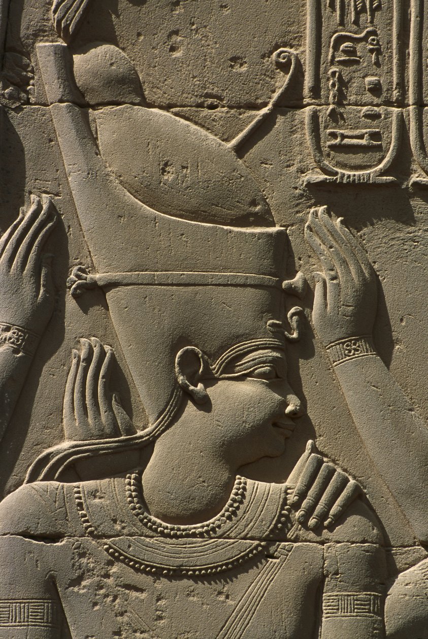 Detail van een reliëf, farao door Egyptian