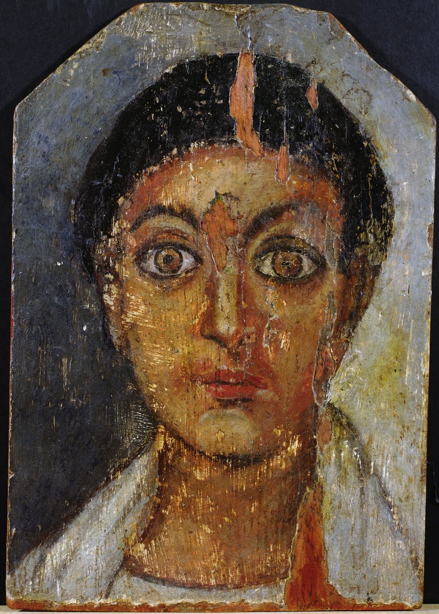 Fayum portret van een jonge man, 2e-3e eeuw door Egyptian