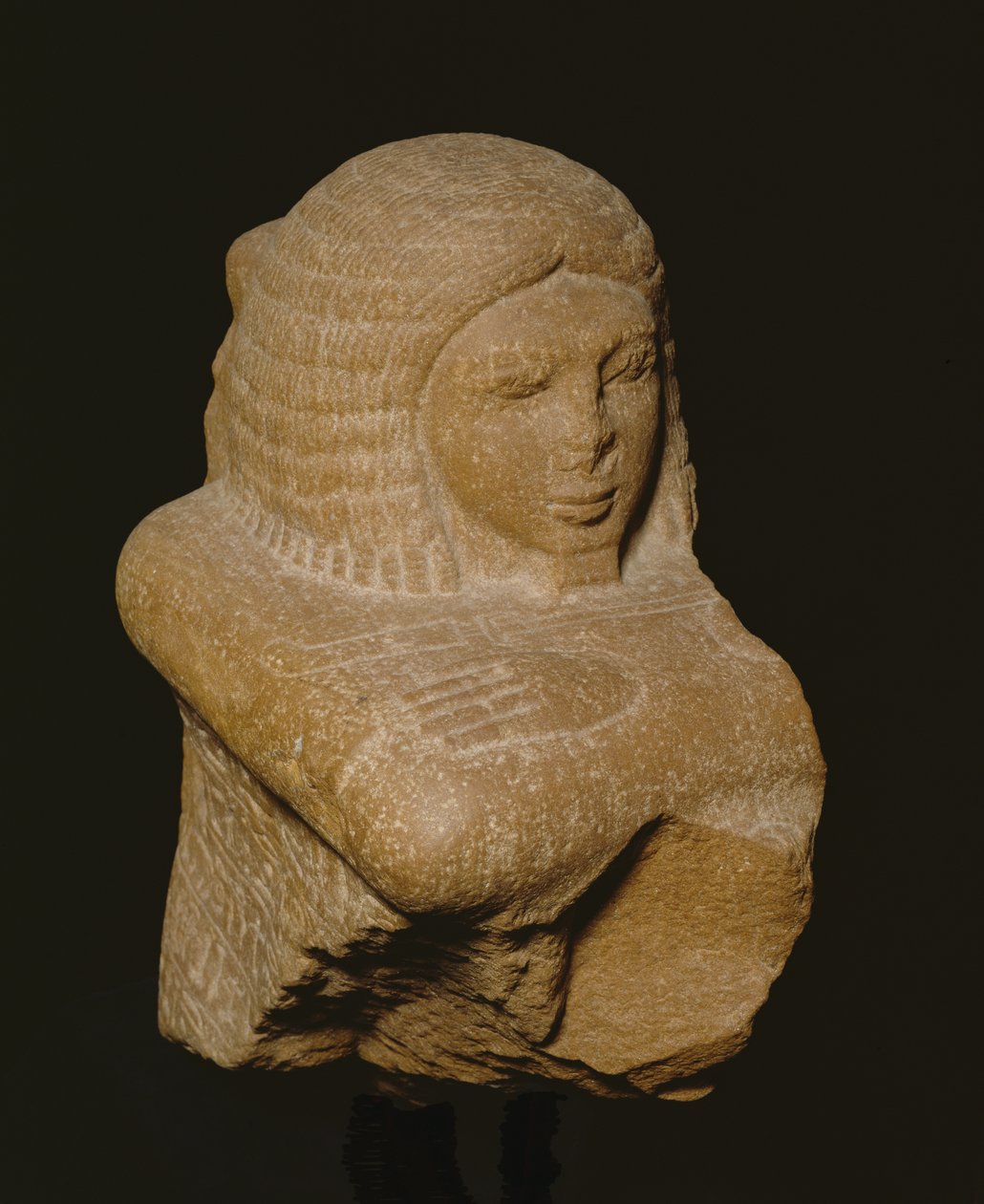 Blokbeeld van een ambtenaar, Nieuwe Rijk, 1279-1213 v.Chr. door Egyptian 19th Dynasty