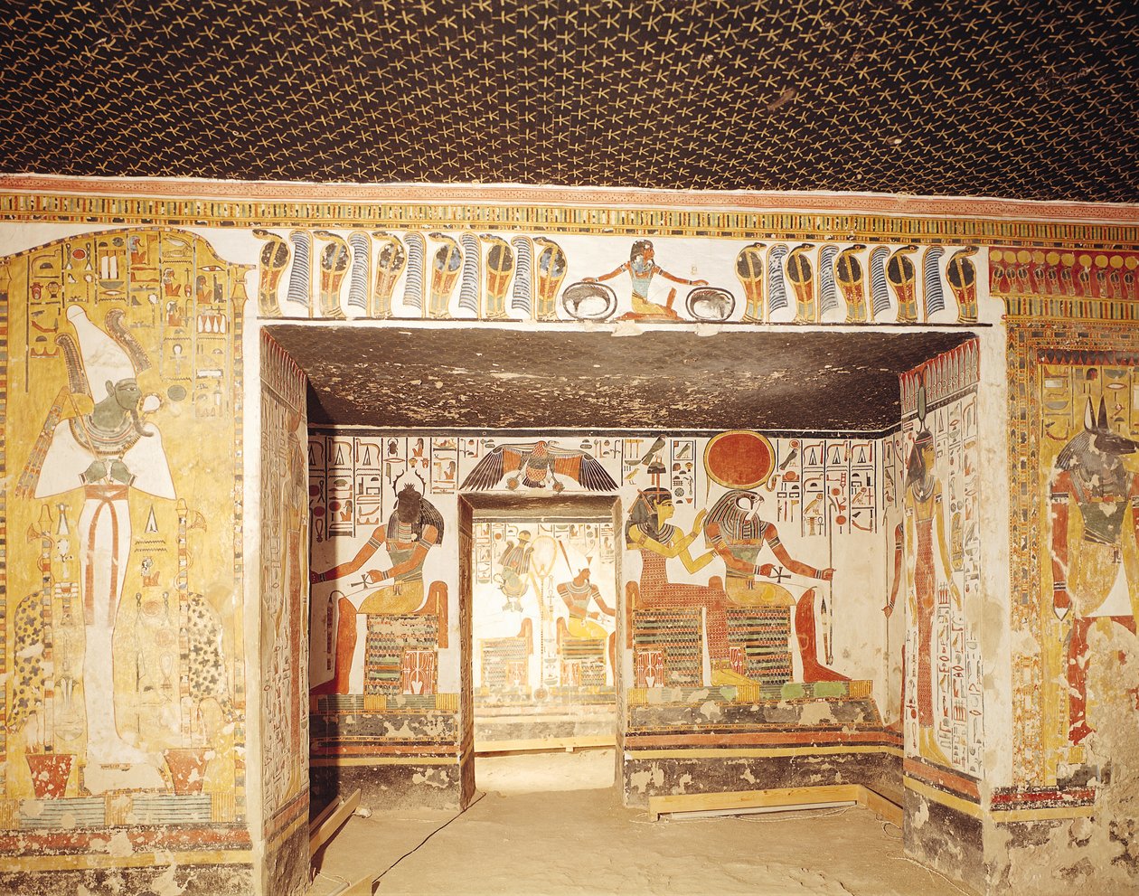 Twee kamers uit het graf van Nefertari door Egyptian 19th Dynasty