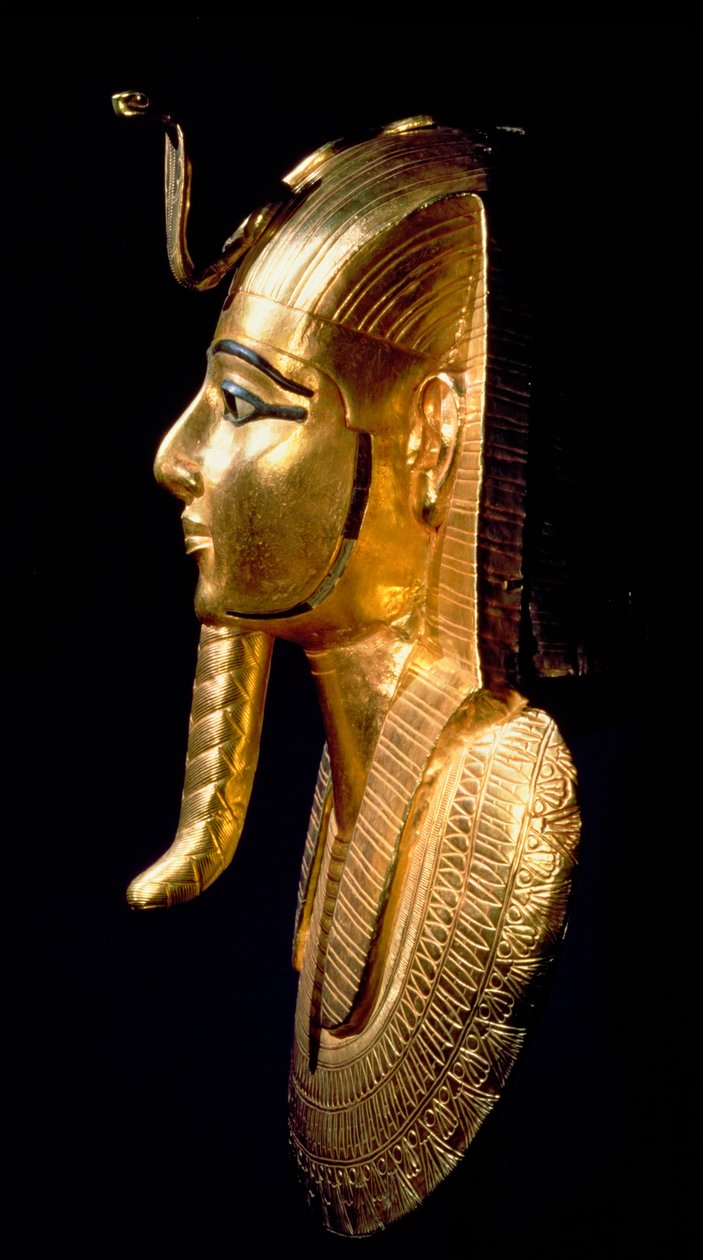 Dodenmasker van Psusennes I (c.1039-991 v.Chr.) Derde Tussenperiode door Egyptian 21st Dynasty