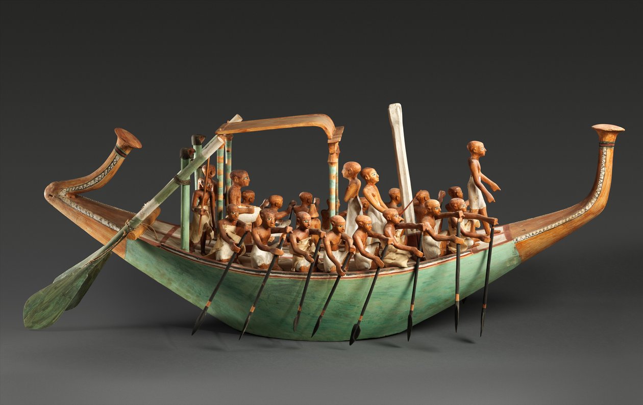 Model Peddelboot, Middenrijk door Egyptian 12th Dynasty