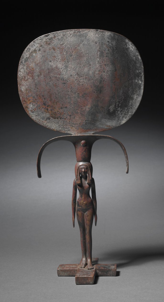 Karyatide Spiegel, c.1540-1296 v.Chr. door Egyptian 18th Dynasty