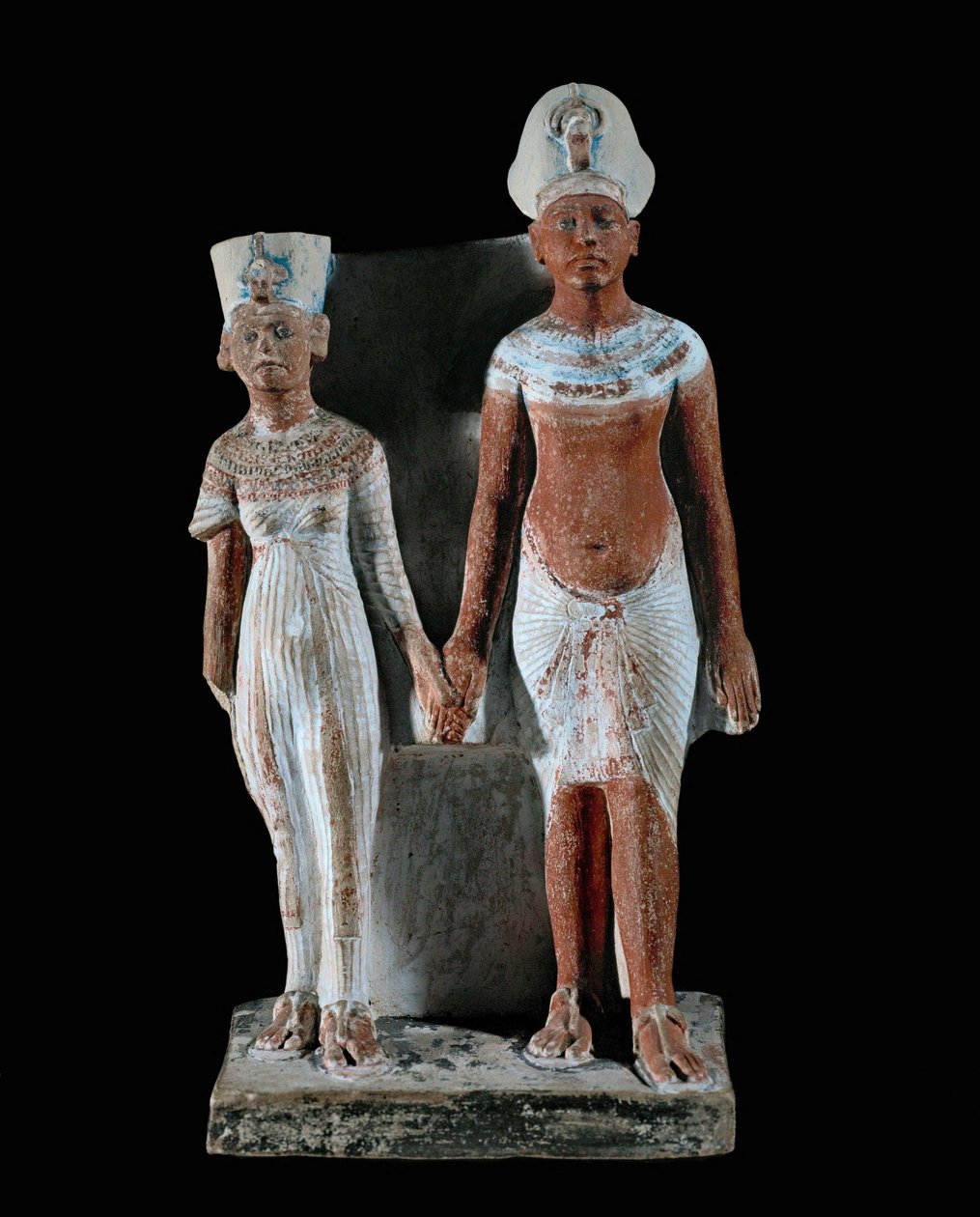 Beeldjes van Echnaton en Nefertiti ... door Egyptian 18th Dynasty