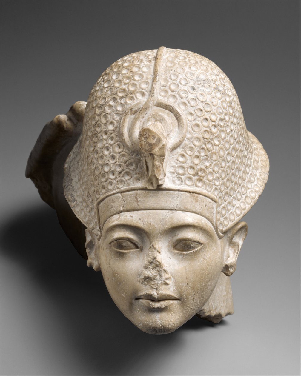 Hoofd van Toetanchamon, ca. 1336-27 v.Chr. door Egyptian 18th Dynasty
