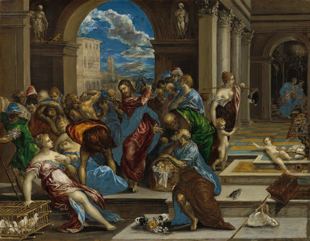 Christus reinigt de tempel door El Greco