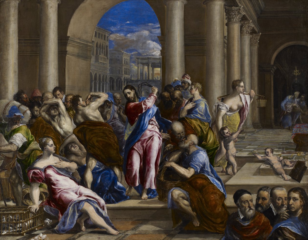 Christus verdrijft de geldwisselaars uit de tempel door El Greco