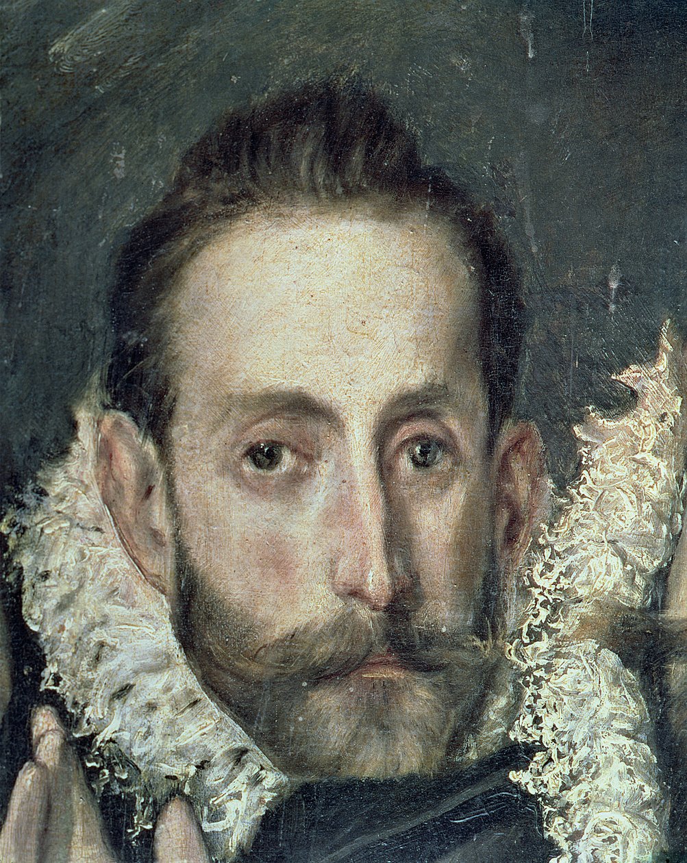 Zelfportret, detail van De begrafenis van graaf Orgaz, 1586-88 door El Greco