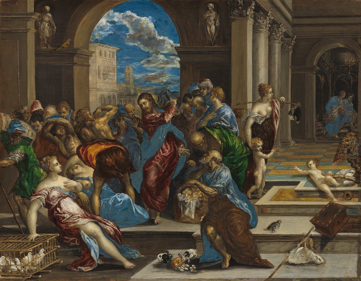 Christus reinigt de tempel door El Greco