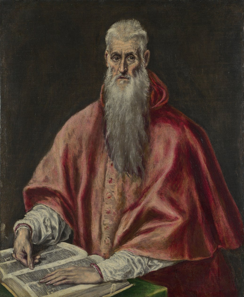 Sint Hiëronymus als kardinaal, 1590-1600 door El Greco