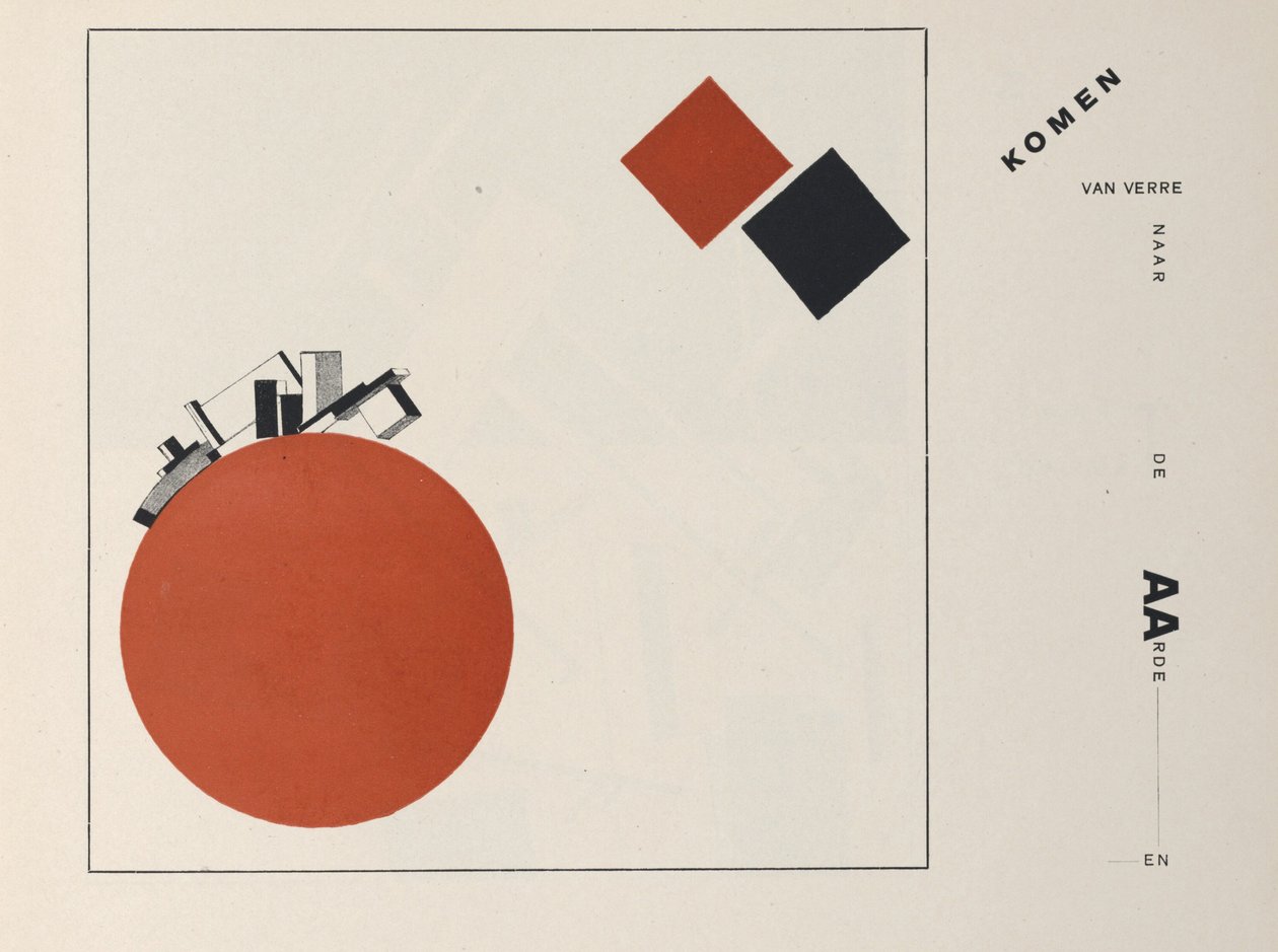 Over Twee Pleinen, 1922 door Eliezer Markowich Lissitzky