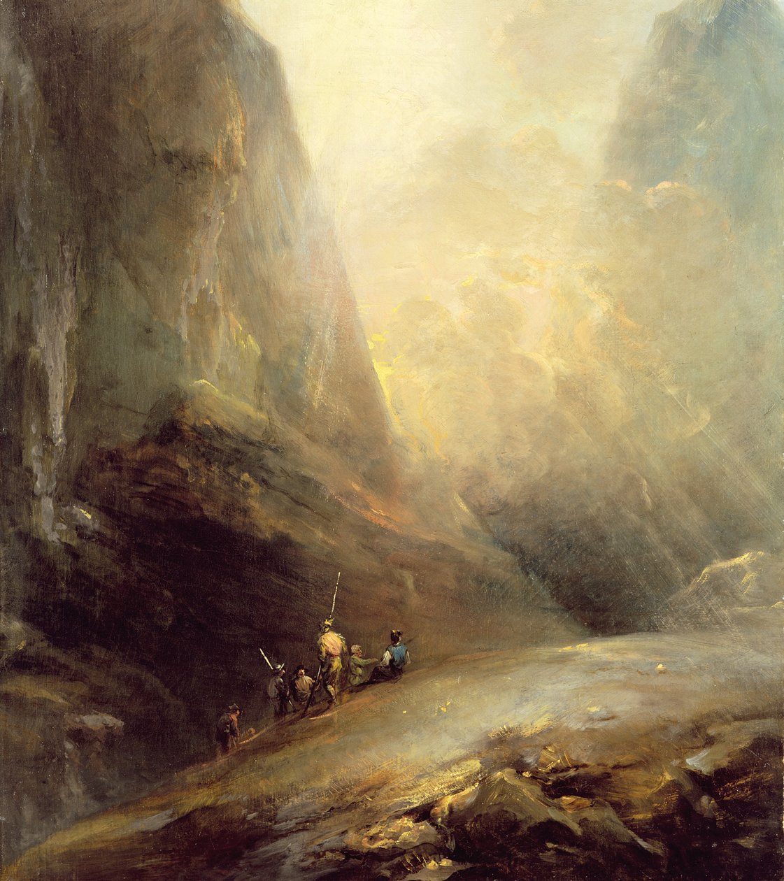 Berglandschap met bandieten, c.1780 door Elias Martin