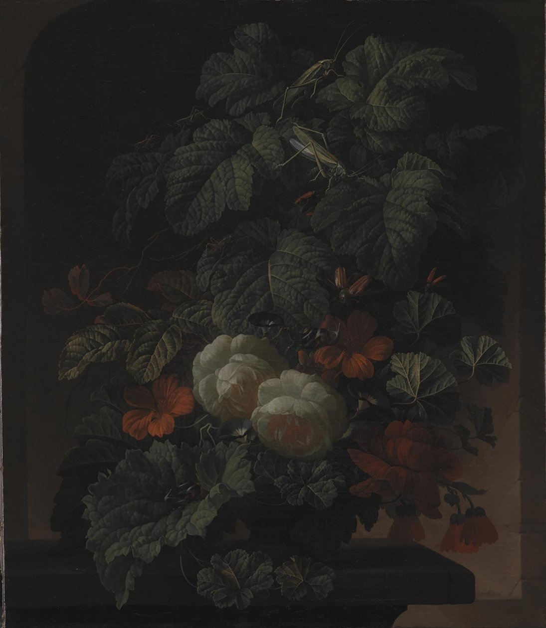 Een kom met bloemen door Elias van den Broeck