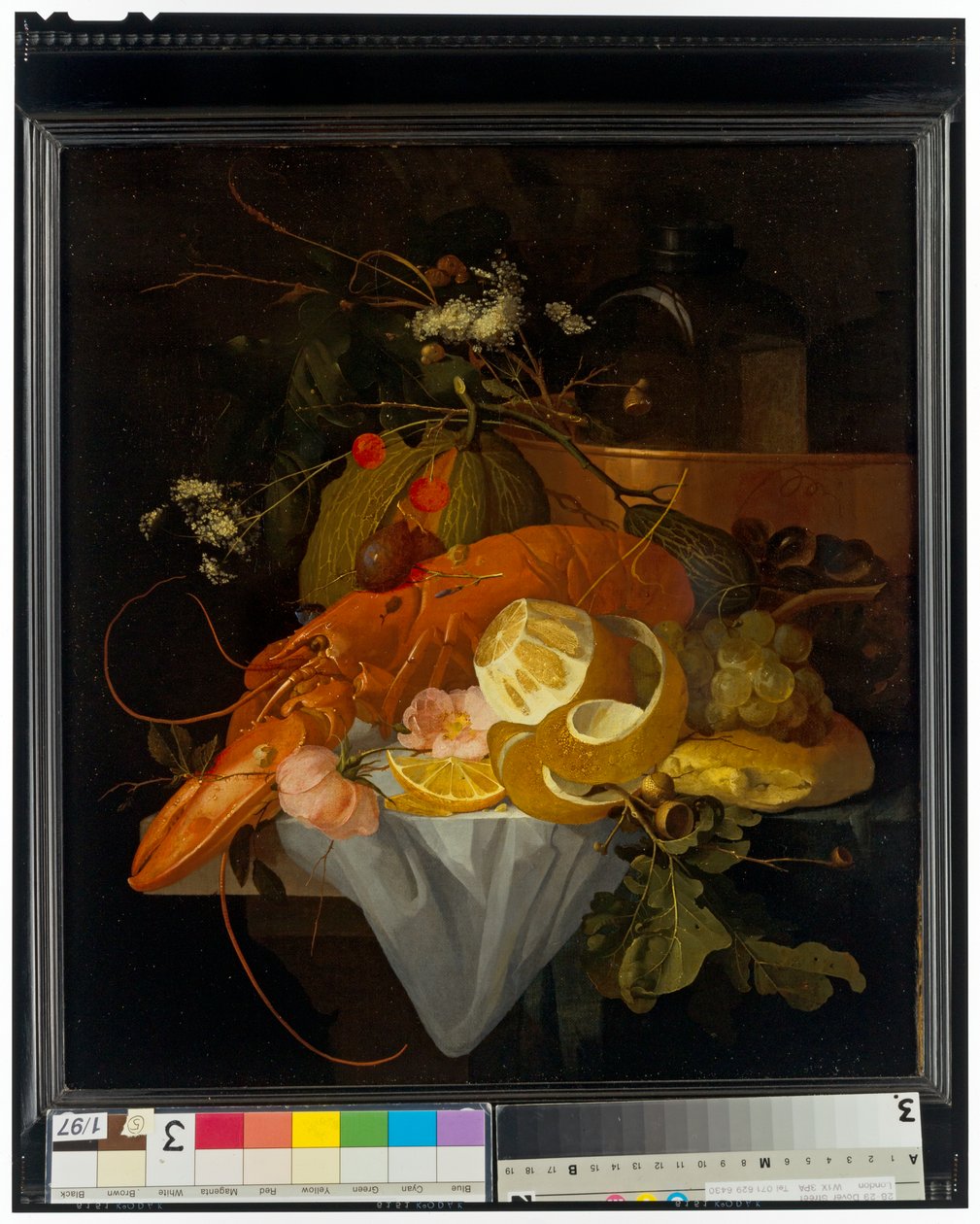 Stilleven met een kreeft door Elias van den Broeck
