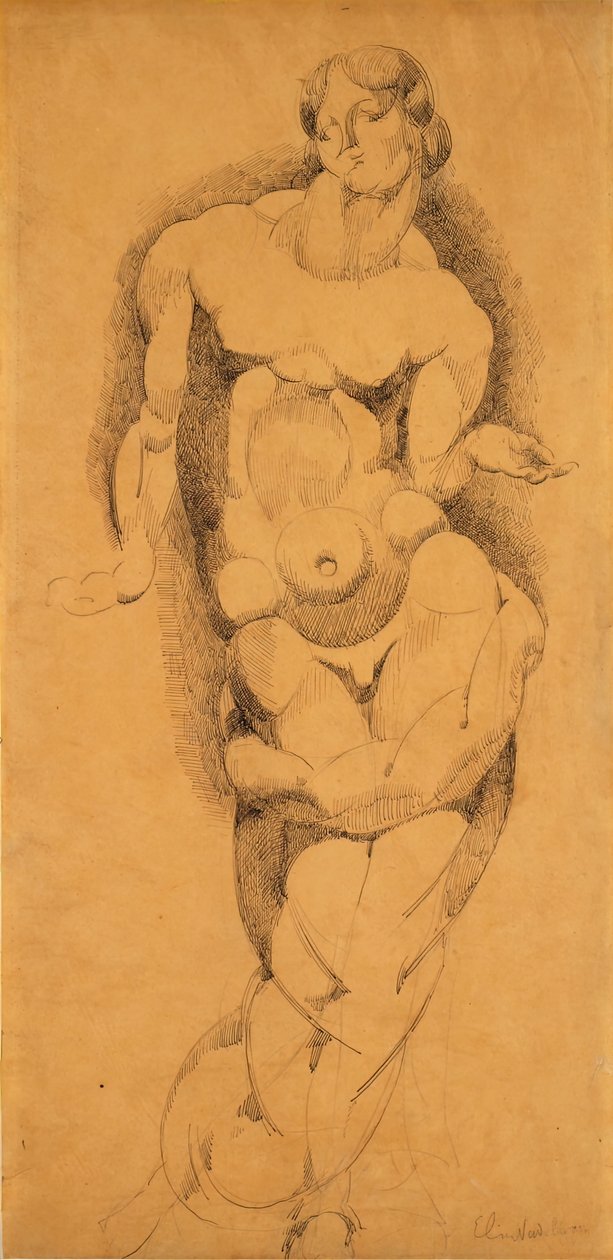Staande mannelijke naakt, ca. 1909 door Elie Nadelman