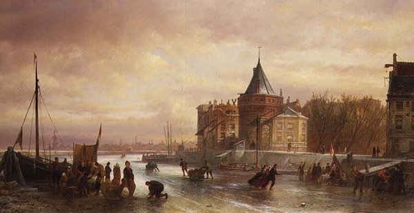 Schaatsscene door Elies Pieter van Bommel