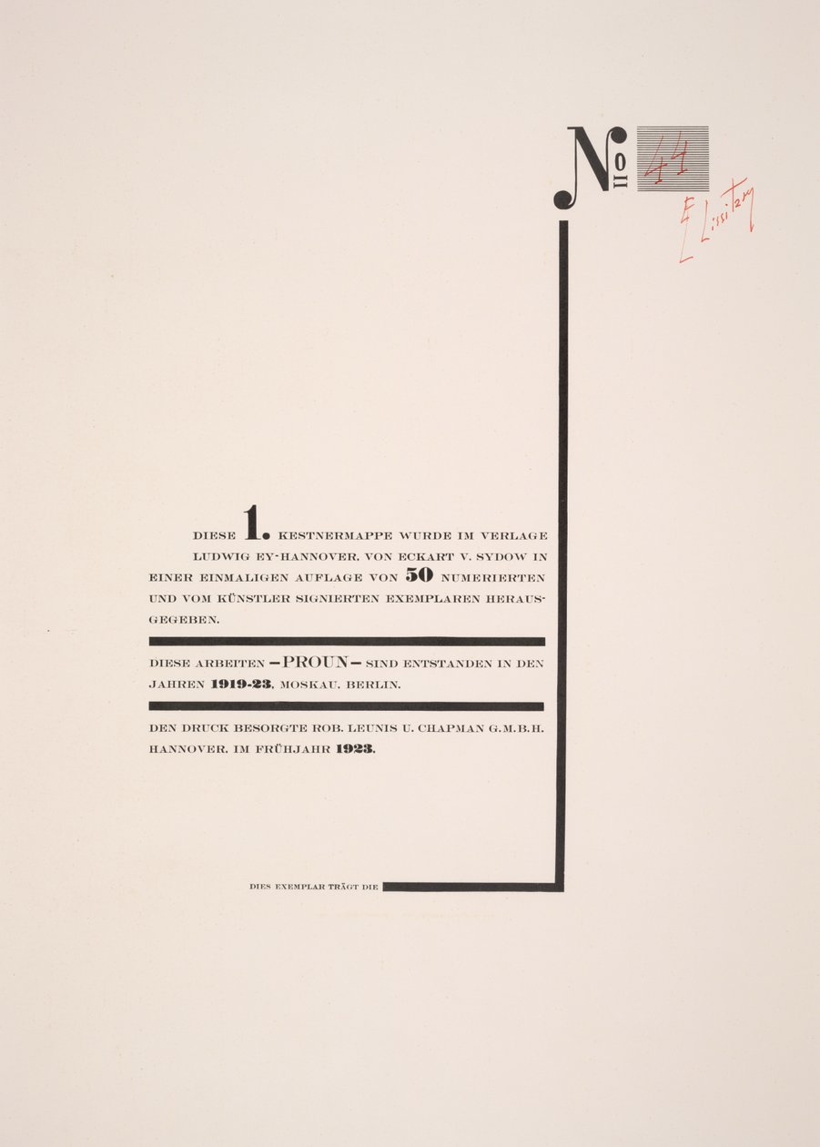Titelpagina door Eliezer Markowich Lissitzky