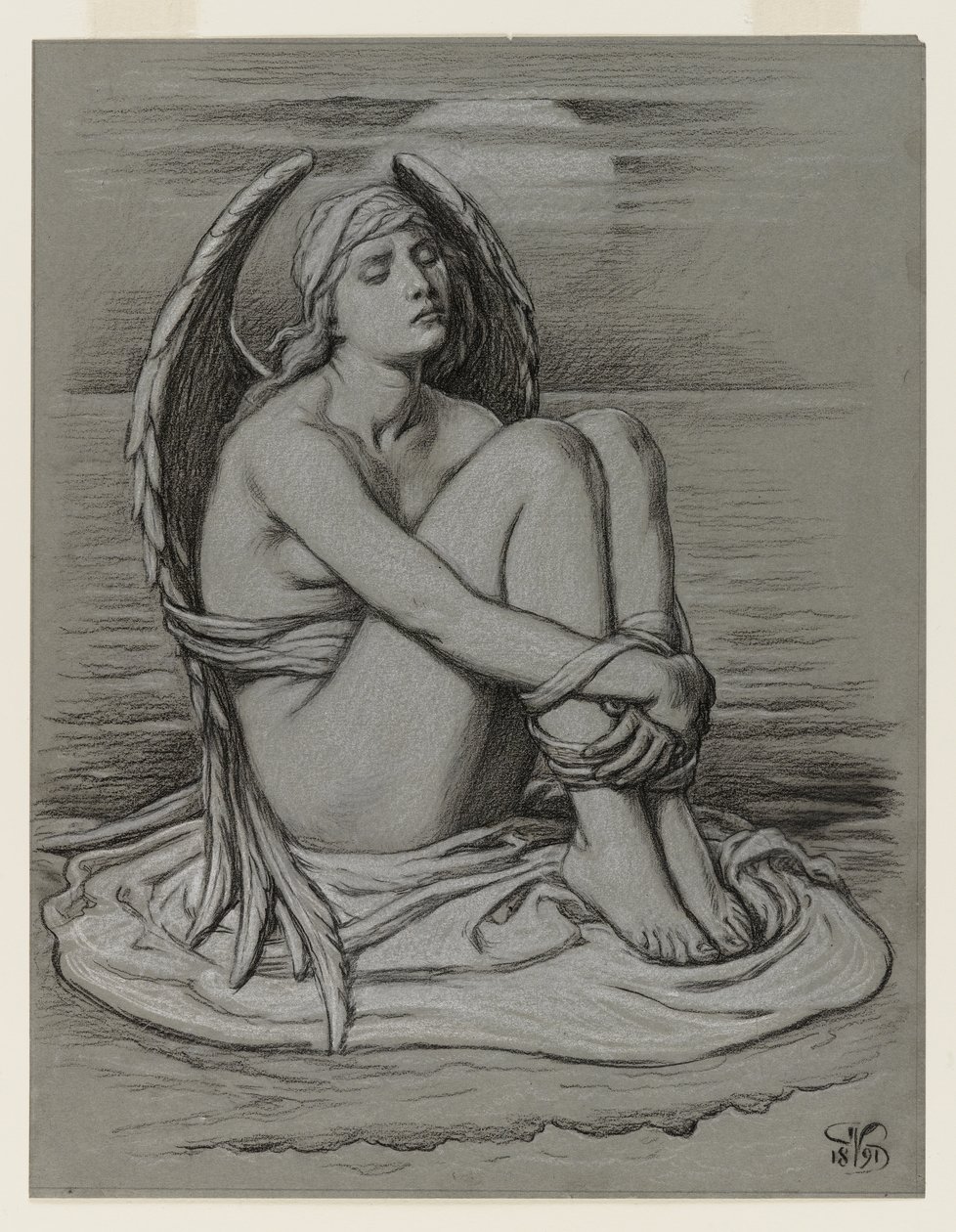 Gebonden Engel door Elihu Vedder