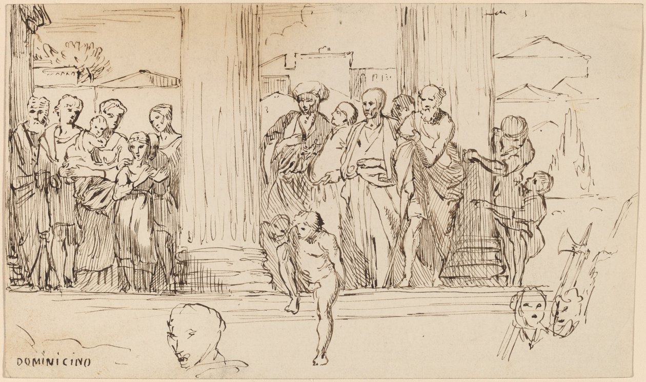 Studie naar Domenichino door Elihu Vedder