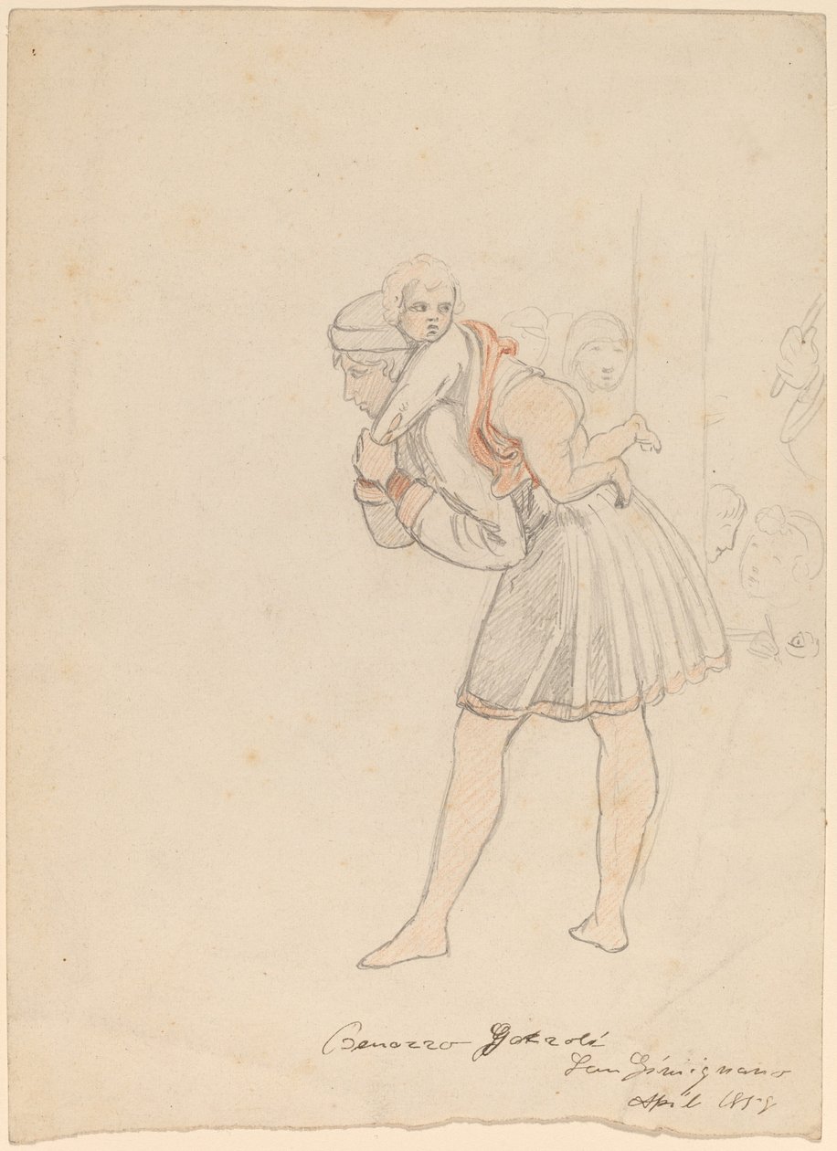 Studie na Gozzoli door Elihu Vedder