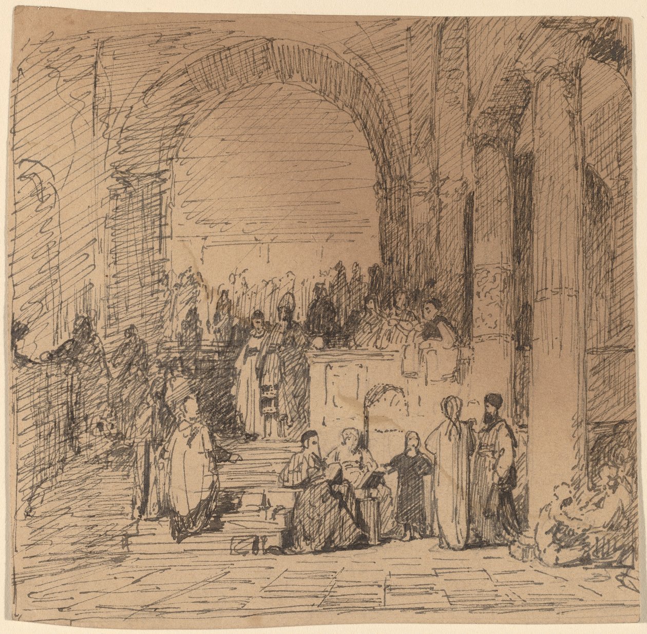 Studie naar oude meester door Elihu Vedder