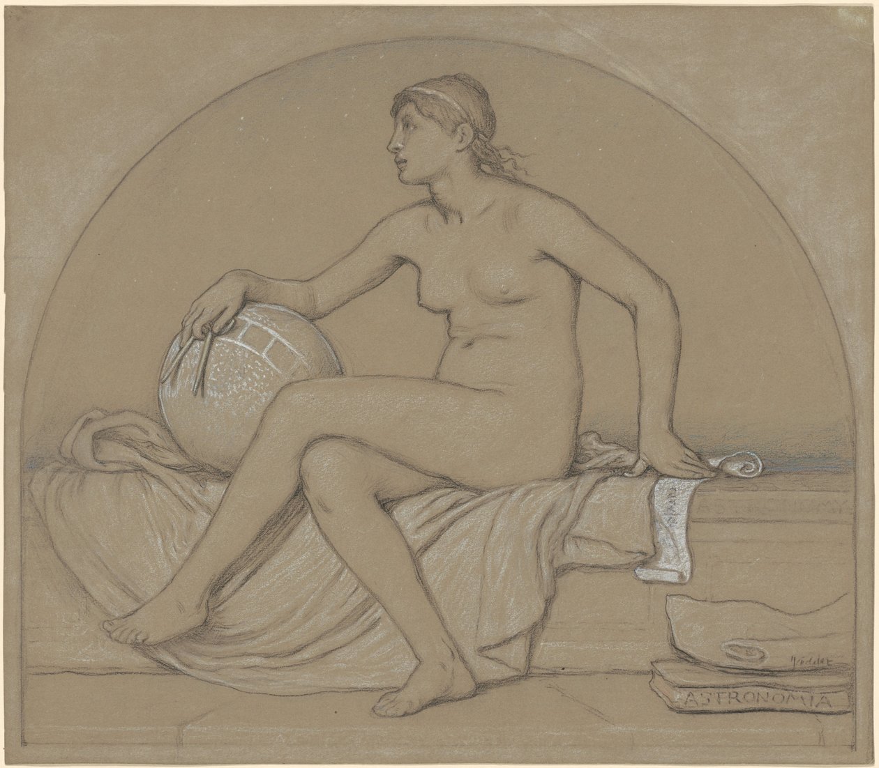 Studie voor "Astronomie" door Elihu Vedder