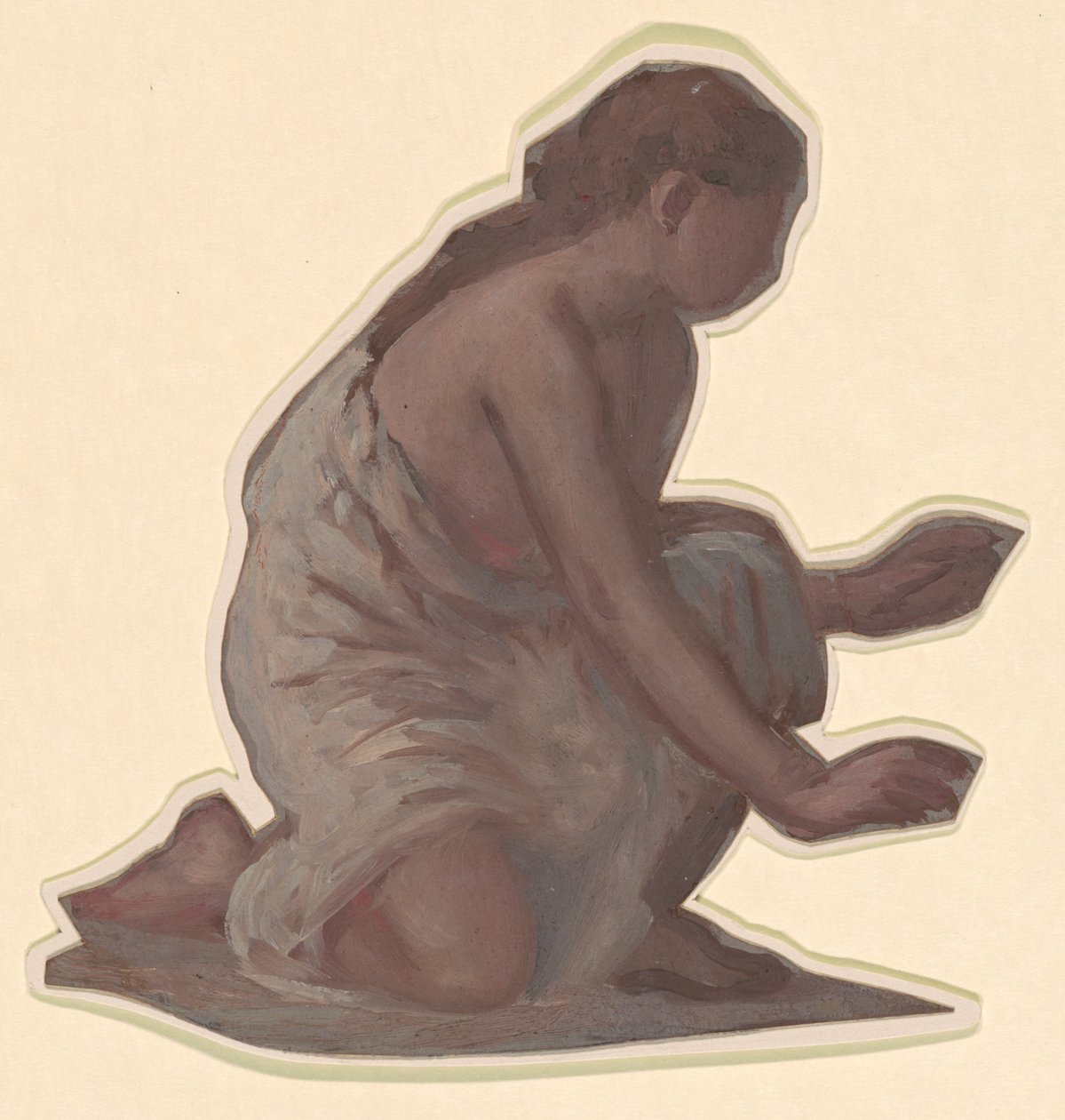 Studie voor "Griekse Meisjes die Baden" door Elihu Vedder