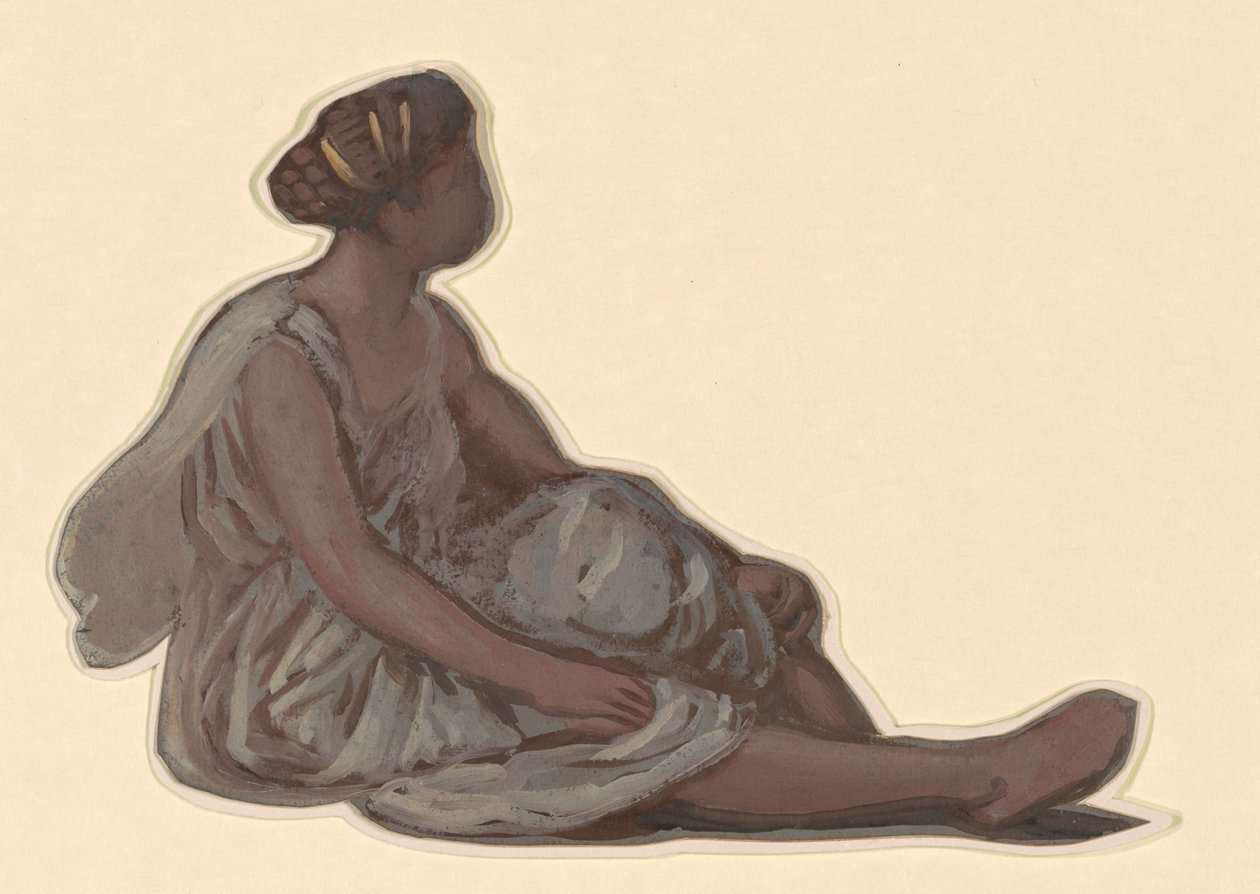Studie voor "Griekse meisjes baden" door Elihu Vedder