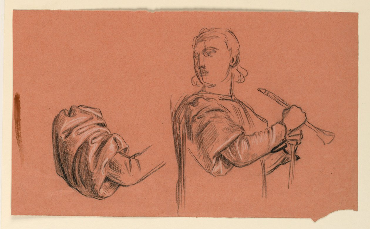 Studie voor "Huwelijksprocessie" door Elihu Vedder