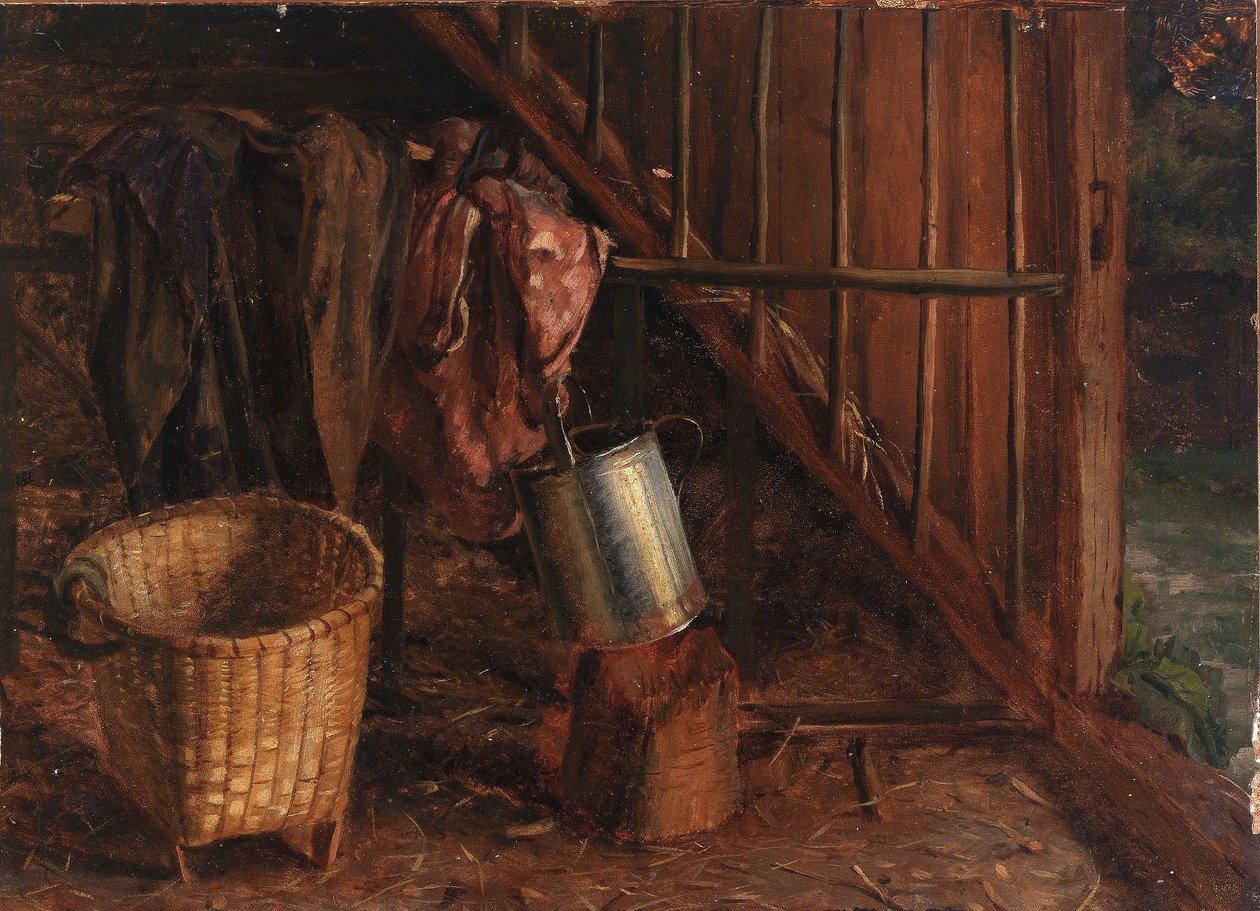 Interieur van een stal door Eliphalet Fraser Andrews