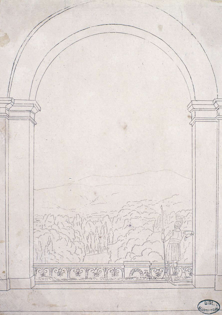 Boog bij de Villa in Poggio a Caiano, 1813 door Elisa Bonaparte