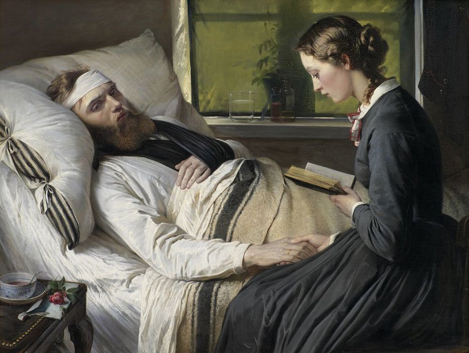 Een gewonde Deense soldaat door Elisabeth Maria Anna Jerichau Baumann
