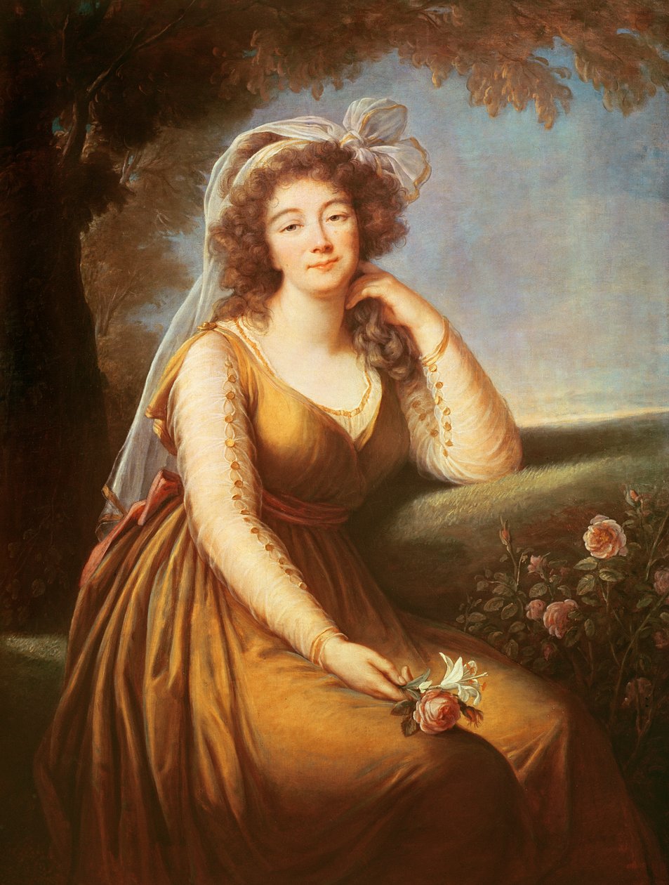 Gravin du Barry, met een roos door Elisabeth Louise Vigee Lebrun